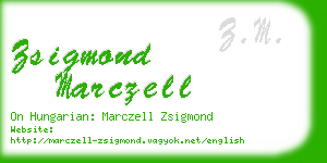 zsigmond marczell business card